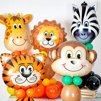 35pcs Džungļu Safari Puse Baloni Set Green Digitālo Balonu, Bērnu Dzimšanas dienas svinības Apdare Aniaml Meža Puses Piederumi