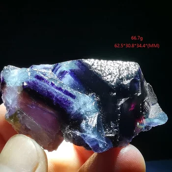 36.8-66.7 gNatural reti purple fluorite minerālu paraugu un akmens apdares dziedinošo enerģiju KVARCA GEM
