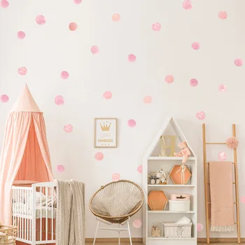 36 gab. punktiem Ūdens krāsa rozā punkts Sienas Uzlīmes bērniem meitene numuri mājas dekorēšana guļamistaba Mākslas Uzlīmes uzlīmes fona tapetes