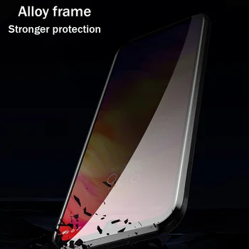 360 Anti Peeping Privātuma Magnētisko Metāla Phone Gadījumā Xiaomi Redmi Piezīme 9s 10 9 8 Pro 8T Mi K20 10 Pro dubultie Stikla Gadījumā