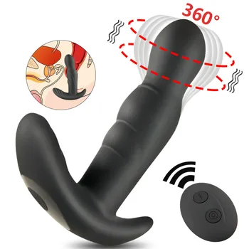 360 Grādu Rotācijas Anālais Vibrators paredzēts Vīriešu Prostatas Masāža, Anālais Plug Tālvadības Vibrators Butt Plug Pieaugušo Seksa Rotaļlieta, paredzēta Sievietēm