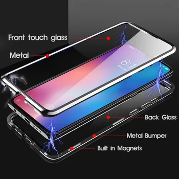 360 Magnētisko Dubulto sānu Stikls Lietā Samsung Galaxy S20 S20 ultra Metāla Karkasa, Rūdīta Stikla Vāks Gadījumos S20 plus A51 A71