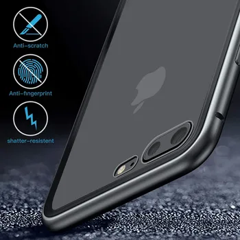 360 Pilna Magnētiskā Adsorbcijas Triecienizturīgs Lietā Par iPhone 12 11 Pro XS MAX 8 7 6Plus SE 2020. gadam Rūdīts Stikls Atpakaļ Magnētu uz Lietu