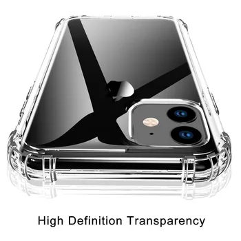 360 Pilna Ķermeņa Ar Ekrāna Aizsargs Phone Gadījumā iPhone11Pro max PC+TPU kristālam, Triecienizturīgs Hibrīda Bruņas Bezvadu Chargin