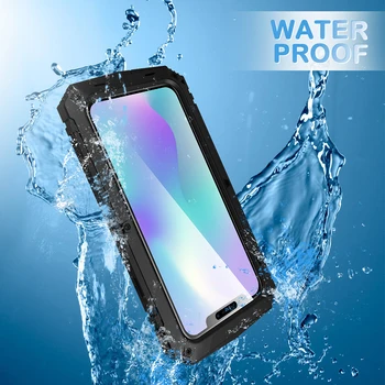 360 Pilna Ķermeņa IP68 Ūdensnecaurlaidīga Lietā Par iPhone 12 12 Mini Pro, MAX 11 XS XR Luxur Gadījumā, Metāla Buferi Bruņas Triecienizturīgs Vāks Coque