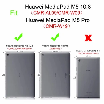 360 Rotējoša PU Ādas Gadījumā Huawei MediaPad M5 10 M5 10Pro 10 10.8 collu PU ādas Smart aizsardzības tablete vāks+Filma+Pildspalva