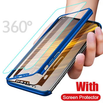 360° Pilnu Aizsardzību Telefonu Gadījumā Aizmugurējo Vāciņu + Rūdīts Stikls Flim par Huawei Y5 Y5 Ministru Y6 Y6 Ministru Y7 Y9 Ministru Nova 2i 3i 5i 5T