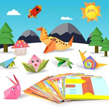 3D 54Pages Bērnu Roku darbs Krāsains Origami Dzīvnieku Dzīves Stils DIY Papīra Amatniecības Rotaļu Bērniem, Zīdaiņiem, Agrā Mācīšanās, Izglītība Rotaļlietas