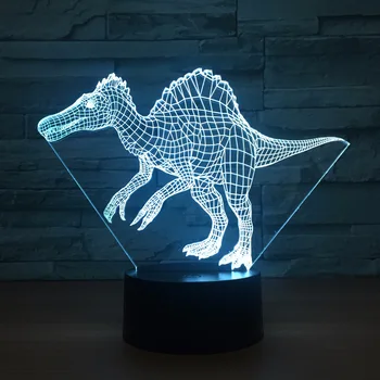 3D Dinozauru LED Galda Lampa USB Dzīvnieku 3D Nakts Apgaismojums, 7 Krāsu USB 3D Ilūziju, Deg Dzīvojamā Istaba Dekoratīvās Atmosfēru lampas
