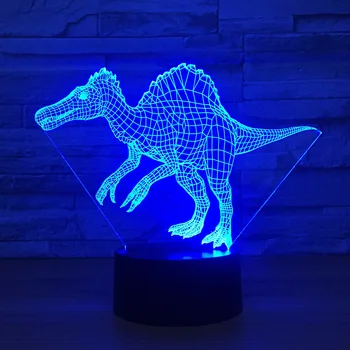 3D Dinozauru LED Galda Lampa USB Dzīvnieku 3D Nakts Apgaismojums, 7 Krāsu USB 3D Ilūziju, Deg Dzīvojamā Istaba Dekoratīvās Atmosfēru lampas