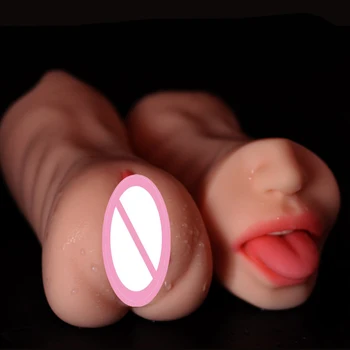 3D Dziļās Rīkles Mutes Vīriešu Masturbator Mīksto Mēli Mutes Masturbācija Maksts Gaisa kuģa Kausa Maksts Kabatas Seksa Rotaļlietas Vīriešiem T