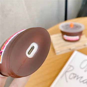 3D Gadījumā AirPods 1 2 pro Uzlādes Kaste Mīksta Silikona Bezvadu Bluetooth Austiņas Aizsargātu Segtu Dunkin Donuts kafijas Tasi