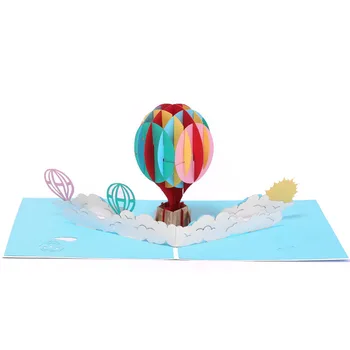 3D Gatavotās Krāsu Drukas Varavīksnes Karstā Gaisa Balons Papīra Ielūguma, Apsveikuma Kartes, Pastkartes, Dzimšanas dienas svinības Biznesa Dāvanu Bērniem