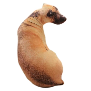 3D Gudrs Līkumu Suns Iespiesti Mest Spilvens, Dabīgas Dzīvnieku Funny Suns Vadītājs Cosplay Bērnu Mīļākā Rotaļlieta Spilvenu Mājas