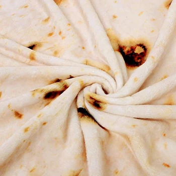 3D Iespiesti Meksikas Tortilla Pankūku Segu, Maiga, Silta Flaneļa Burrito Pārtikas Segas Lidmašīna ceļojums Mest Nap Wrap Plīša Sedziņa
