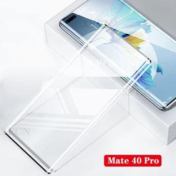 3D Izliektas Rūdīta Stikla, Lai Huawei Mate40 P40 Pro Screen Protector Mate P 40 Pro Stikla Gadījumā P40pro Mat40pro Pilna Līme Segtu Filmu