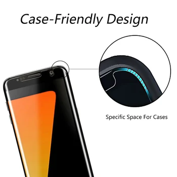 3D Izliektas Skaidrs, Pilna Līme Rūdīta Stikla Samsung Galaxy S7 malas S7edge Pilnīgi Līmi Ekrāna Aizsargs, Ja Draudzīgi