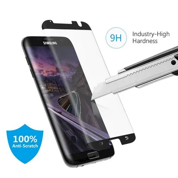3D Izliektas Skaidrs, Pilna Līme Rūdīta Stikla Samsung Galaxy S7 malas S7edge Pilnīgi Līmi Ekrāna Aizsargs, Ja Draudzīgi