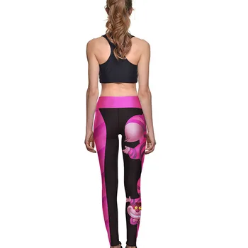 3D Kaķis Drukāt Stulpiņi Sieviešu Treniņu Fitnesa Legging Slim Bikses ar Augstu Vidukli, Zeķubikses leggins S~3XL Plus Lieluma