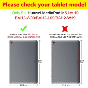 3D Koka Izkalt Gadījumā Huawei MediaPad M5 Lite 10 BAH2-L09 BAH2-W09 10.1