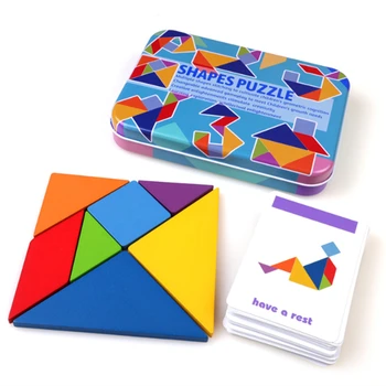 3D Koka Modelis Dzīvnieku Jigsaw Puzzle Krāsains Tangram Rotaļlietas Bērniem, Montessori Agrīnās Izglītības Šķirošanas Spēles, Rotaļlietas Bērniem, Dāvanu