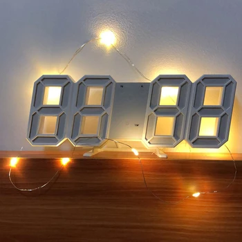 3D LED Digitālais Pulkstenis Kvēlojošs Nakts Režīms Spilgtuma Regulēšana Elektronisko Galda Pulksteni 24/12 Stundu Displejs Modinātājs Istabas Interjeru