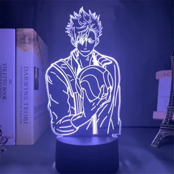 3D Led Anime Nakts Gaismas Haikyuu TETSURo KUROO Jaunums Augšu Apgaismes Lampas Haikyuu Led Gaismas, Galda Lampas Dāvanu dropship