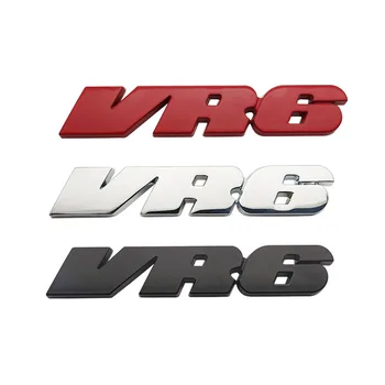 3D Metāla Emblēma VR6 Auto Emblēma asti Uzlīmes Auto Logo VW Volkswagen GOLF 7 MK7 GTi POLO, Passat B7, B8 MK6 Jetta Piederumi