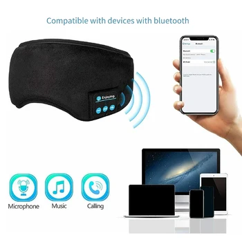 3D Miega Acu Maska Segtu Bezvadu Bluetooth V5.0 Miega Austiņas Zvanot Portatīvo Akls Ceļojumu Eyepatches