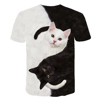 3D Modes Tshirt Korejas Ulzzang Kaķis Gudrs Dzīvnieks Meitenes, t krekls Karikatūra T Krekli Bērnu Krekli Meitenēm Ikdienas Bērnu apģērbu