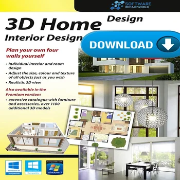 3D Mājas Dizains Plānošanas Virtuves, Vannas istabas Programmatūras LEJUPIELĀDE