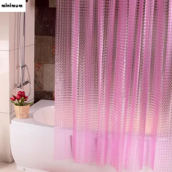 3D crystal Biezāka Dušas aizkari EVA caurspīdīgs plastmasas vannas aizkari ūdensizturīgs rozā Vannas aizkaru bezmaksas piegāde