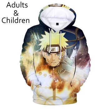 3D iespiesti Anime Naruto hoody sporta Krekls Modes Kapuci Rudens Gadījuma 3D Naruto Harajuku Hip Hop puiši puloveri