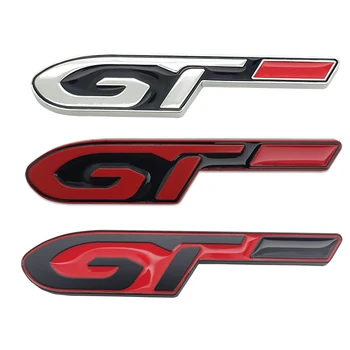 3D metāla Auto-stils Uzlīmes GT Emblēma Emblēmas Uzlīme Bagāžnieka Aizmugurē Stikcers Decal Par Peugeot 5008 206 208 3008GT 2008 508 408 308