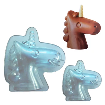 3D unicorn formas plastmasas šokolādes pelējuma kūka apdare Konfektes, konditorejas izstrādājumi, instrumenti, Polikarbonāta Šokolādes Pelējuma cepšanai