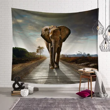 3D Āfrikas Ziloņu Gobelēns Karājas pie Sienas Segas Pludmales Dvieli Apdare Sienas Gobelēns Sienas Karājas Mandala Segu