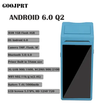 3G/4G PDA POS Rokas NFC Terminālim Iebūvēts Siltuma Bluetooth Printeri 58mm Wifi Android PDA Svītrkods Kameras Skeneris 1D