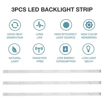 3PCS LED Aizmugures Gaismas lentas 32 Collu LG LCD TV Innotek Drt 3.0 TV Spilgti Alumīnija Substrāts Ātri Siltuma Izkliedi Lampas