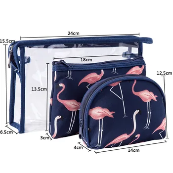 3PCs/Set Ūdensizturīgs Uzglabāšanas Soma Kosmētikas Gadījumā Modes Flamingo Modelis Sievietēm, Grims, Uzglabāšana Organizators Ceļojumu Portatīvo Roku Kabata