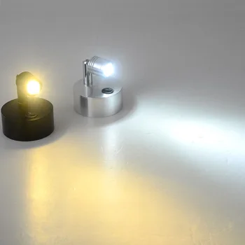 3W LED Gaismas Bezvadu Attēlu Uzmanības centrā Bateriju Darbināmu Lampu, Pogu, Vīna Skapis Bāra Plaukts Sudraba/Melna apvalks