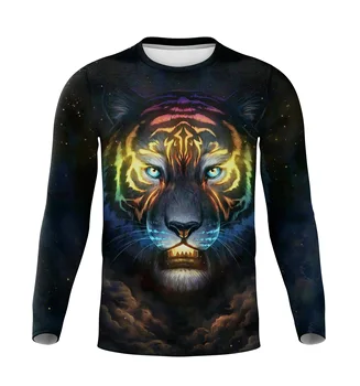 3d pilnu piedurknēm Lauva T-krekls Foršs Gadījuma T krekls Vīriešu krekls ar garām piedurknēm Smieklīgi, T krekli Tiger Iespiests T Smieklīgi vilku t krekls