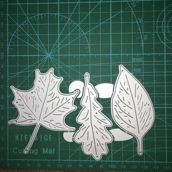 3pcs Ziemassvētku Maple leaf Metāla Griešanas Nomirst DIY Scrapbooking Nomirst Papīra Karte, Padarot Spiešanu die samazināt Dekoratīvās amatniecības nomirst
