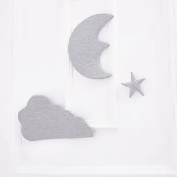 3pcs/komplekts 3D Mēness Mākoņa Zvaigžņu Sienas Uzlīmes INS Ziemeļvalstu Stila Bērnu Istabas Apdare Bērni Spēlē Telts Karājas Rotājumu Foto Aksesuāri