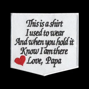 4.25 collas 1PC tas ir krekls, es mēdzu valkāt plāksteris DZELZS vai Šūšanas Plāksteris Mīlestību Pop Tētis Papa Mamma piemiņas plāksteri