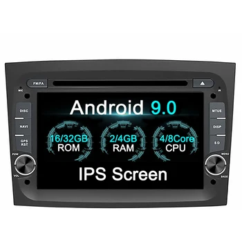 4+32G Android 9.0 Octa Core DVD Atskaņotājs, 2 Din Auto Radio FIAT DOBLO 2016 2017 2018 GPS Navigācija 7 Collu IPS Ekrāns Headunit