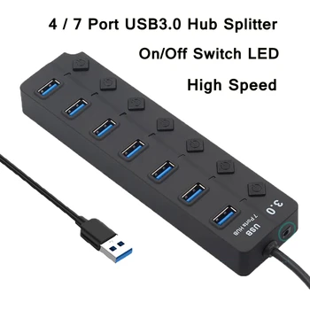4*7) Ostas 5Gbps ātrgaitas USB 3.0 Hub daudzfunkcionālo USB Sadalītājs Uz*Izslēgšanas AC Strāvas Adapteris priekš MacBook Portatīvo DATORU