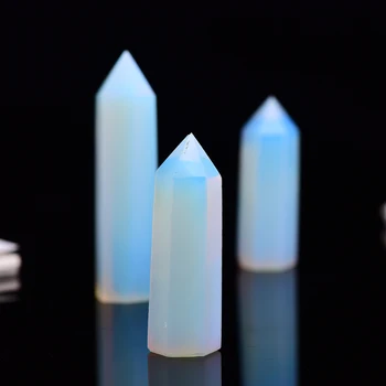 4-7cm 1gb opal kristāla punktu dziedināšanas akmens sešstūra prizmas kolonnas zizli akmens apstrāde