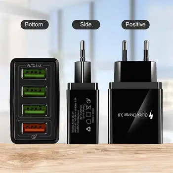 4 Multi Ostas Ātri, Ātri Uzlādēt 3.0 USB Centrmezglu, Sienas Lādētājs Adapteris, AK ES, ASV Plug GT power bank mobilo telefonu piederumi usb maksas