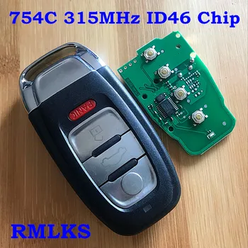 4 Pogu, Audi Atslēgu Fob, Smart Key 315Mhz ID46 čipu FCC ID: IYZFBSB802 Audi A3 A4 A5 A6 A8 Quattro Q5 Q7 A6 A8