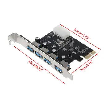 4 Port PCI-E USB 3.0 HUB PCI Express Paplašināšanas Kartes Adapteris 5 gb / s Ātrumu Darbvirsmas Datoru Komponentes Jauns